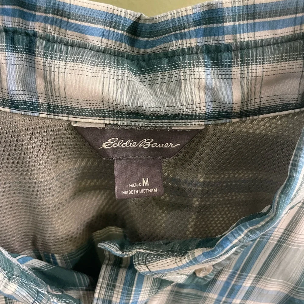 Eddie Bauer Men's Blue Plaid Shirt - Picture 3 of 3
